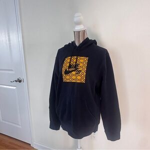 Nike Navy and Yellow Graphic Hoodie